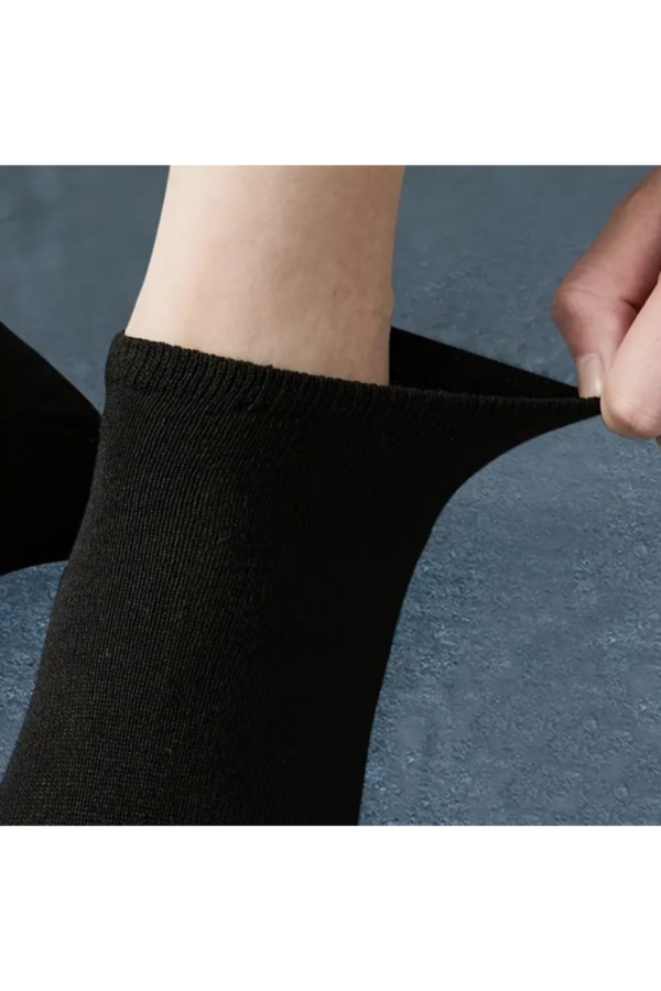 Düz Siyah Unisex Patik 5 li